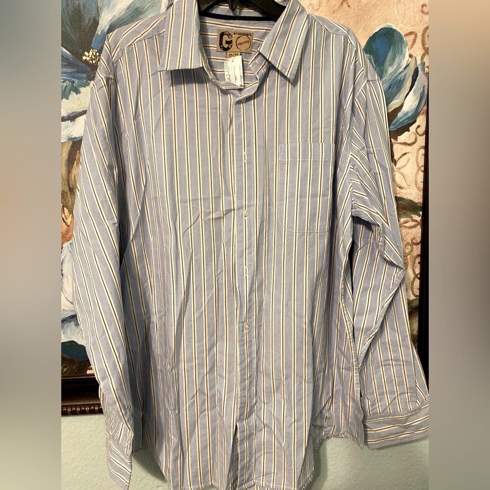Graphite Vintage Dress Shirt Blue stripped along sleeve Size XL